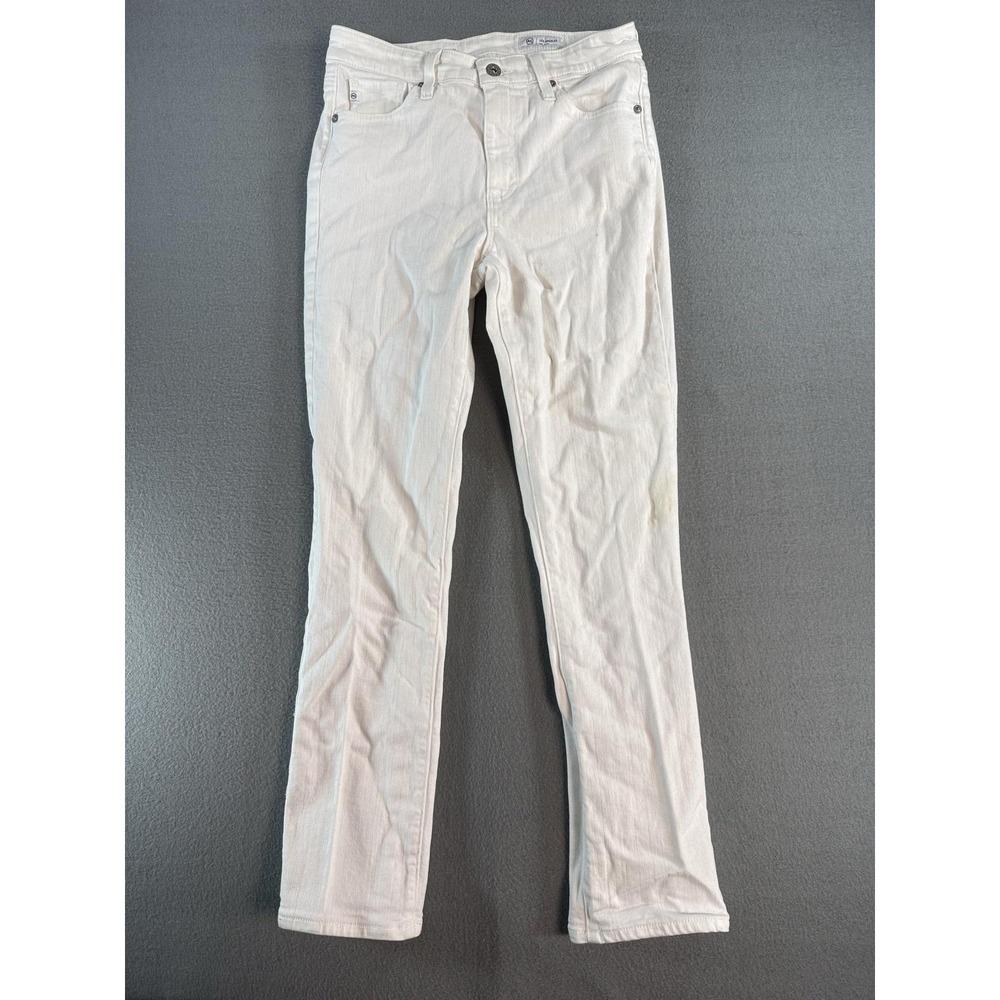 AG Adriano Goldschmied Mari Jeans Womens 27 White High Rise Slim Straight Denim